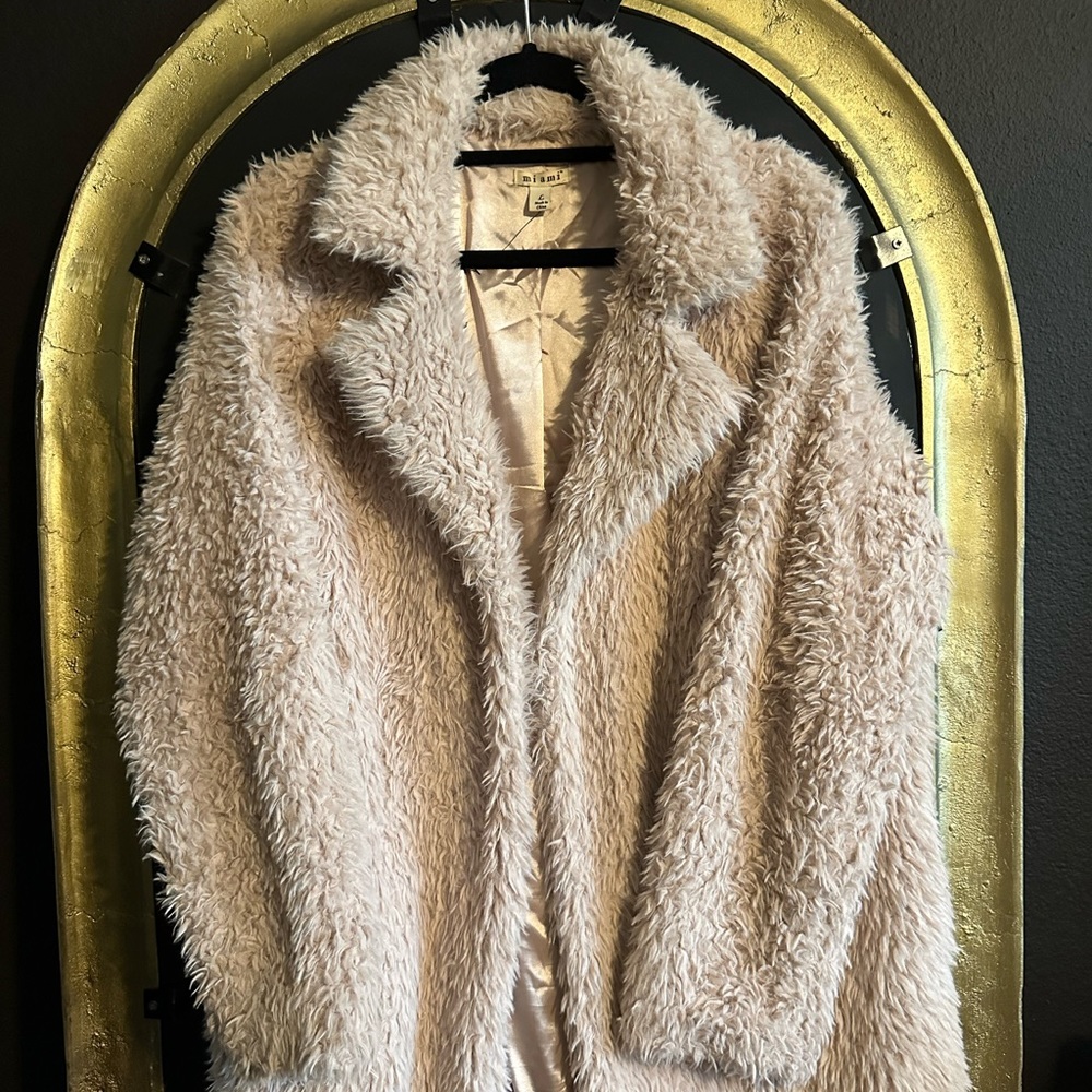 Mi Ami Pink Faux Fur Coat